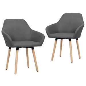 vidaXL Chaises &agrave; manger lot de 2 gris fonc&eacute; tissu