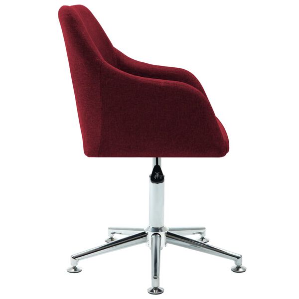 vidaXL Chaise pivotante de bureau Rouge bordeaux Tissu