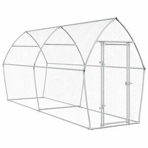 vidaXL Cage pour poules argent&eacute; 400x105x182 cm acier galvanis&eacute;
