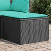 vidaXL Tabouret de jardin avec coussin noir 55x55x37 cm r&eacute;sine tress&eacute;e