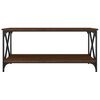vidaXL Table basse Ch&ecirc;ne marron 100x50x45 cm Bois d'ing&eacute;nierie et fer