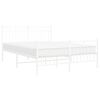 vidaXL Cadre de lit m&eacute;tal sans matelas et pied de lit blanc 135x190 cm