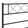 vidaXL Cadre de lit m&eacute;tal sans matelas avec t&ecirc;te de lit noir 135x190cm