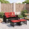 vidaXL Salon de jardin avec coussins 4 pcs marron r&eacute;sine tress&eacute;e verre