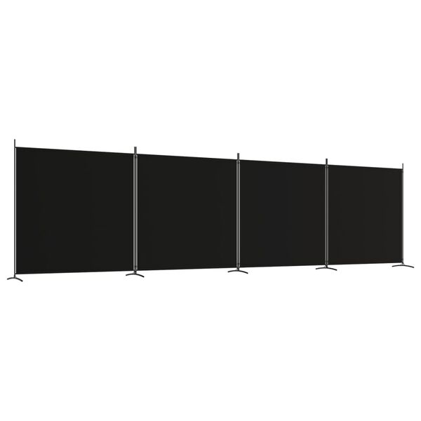 vidaXL Cloison de s&eacute;paration 4 panneaux Noir 698x180 cm Tissu
