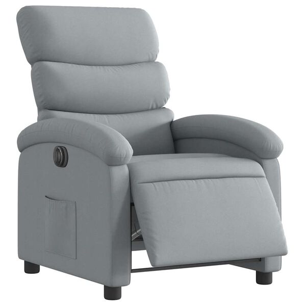 vidaXL Fauteuil inclinable &eacute;lectrique gris clair tissu