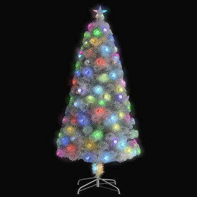 vidaXL Sapin de Noël artificiel avec LED blanc 120 cm fibre optique