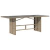 vidaXL Table de jardin dessus en verre beige 190x80x74 cm