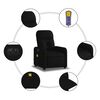 vidaXL Fauteuil inclinable de massage &eacute;lectrique noir tissu
