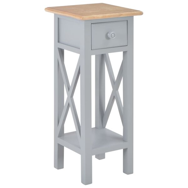vidaXL Table d'appoint Gris 27 x 27 x 65,5 cm Bois