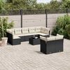 vidaXL Salon de jardin 10 pcs avec coussins noir r&eacute;sine tress&eacute;e