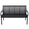 vidaXL Banc de jardin Noir 116 cm Acier et WPC
