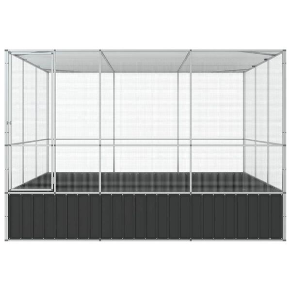 vidaXL Voli&egrave;re argent&eacute; 311x307x212 cm acier