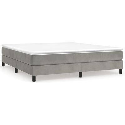 vidaXL Sommier à lattes de lit matelas gris clair 183x213 cm velours