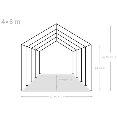 vidaXL Tente de fête PE 4x8 m gris