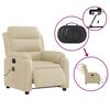 vidaXL Fauteuil inclinable de massage &eacute;lectrique cr&egrave;me tissu