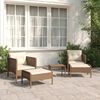 vidaXL Salon de jardin 5 pcs avec coussins Marron R&eacute;sine tress&eacute;e