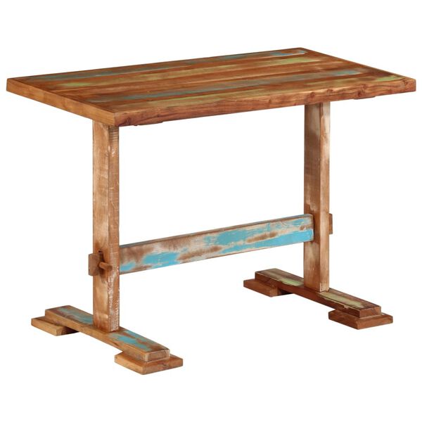 vidaXL Table &agrave; manger 110x55x78 cm bois massif de r&eacute;cup&eacute;ration