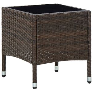vidaXL Table de jardin Marron 40x40x45 cm R&eacute;sine tress&eacute;e