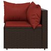 vidaXL Salon de jardin 4 pcs avec coussins Marron R&eacute;sine tress&eacute;e
