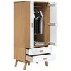 vidaXL Garde-robe OLDEN blanc et marron 76,5x53x172 cm bois massif pin
