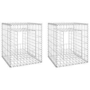 vidaXL Poteaux &agrave; panier de gabion 2 pcs 50x50x60 cm Fer