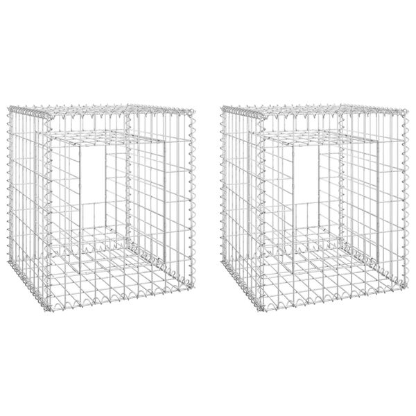 vidaXL Poteaux &agrave; panier de gabion 2 pcs 50x50x60 cm Fer