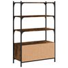 vidaXL Biblioth&egrave;que &agrave; 3 niveaux ch&ecirc;ne fum&eacute; 70x30x109,5 cm