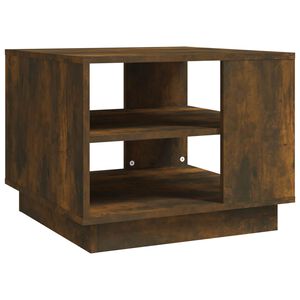 vidaXL Table basse ch&ecirc;ne fum&eacute; 55x55x43 cm bois d'ing&eacute;nierie