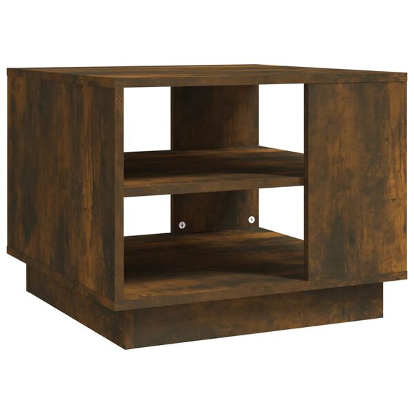 vidaXL Table basse ch&ecirc;ne fum&eacute; 55x55x43 cm bois d'ing&eacute;nierie