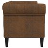 vidaXL Canap&eacute; Chesterfield 2 places marron tissu