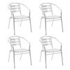 vidaXL Chaises empilables d'ext&eacute;rieur lot de 4 Aluminium