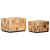 vidaXL Tables basses 2 pcs avec design de blocs Bois de manguier brut