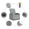 vidaXL Fauteuil inclinable de massage gris clair tissu