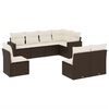 vidaXL Salon de jardin 8 pcs avec coussins marron r&eacute;sine tress&eacute;e