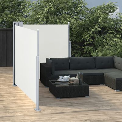 vidaXL Auvent latéral rétractable Crème 120 x 600 cm