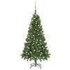 vidaXL Arbre de No&euml;l artificiel pr&eacute;-&eacute;clair&eacute; et boules vert 150 cm