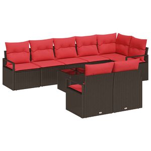 vidaXL Ensemble de Canapés 9 pcs Marron polyrotin