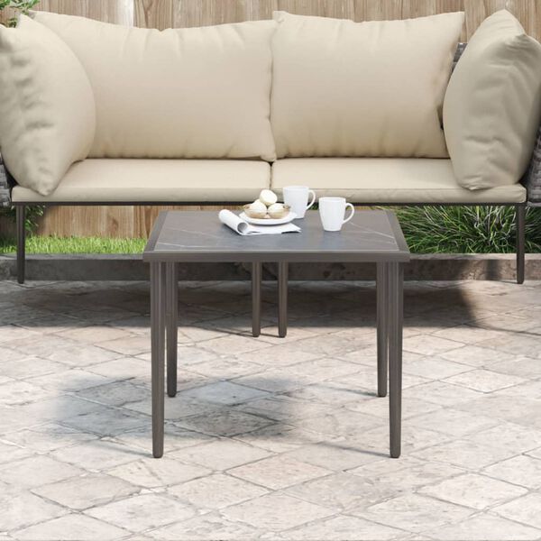vidaXL Table de jardin gris 48x48x37 cm acier