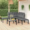 vidaXL Salon de jardin 6 pcs noir et gris r&eacute;sine tress&eacute;e