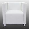 vidaXL Fauteuil cube en similicuir blanc