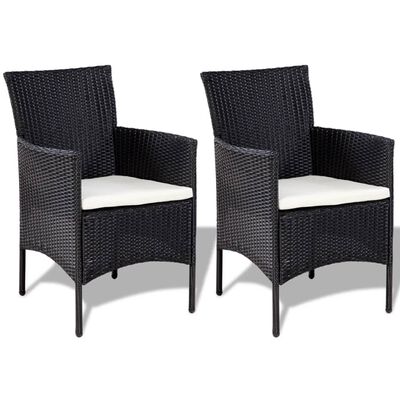 vidaXL Salon de jardin 4 pcs avec coussins Résine tressée Noir