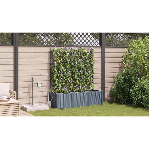 vidaXL Cache-pot de jardin 3 pcs Gris Clair Acier