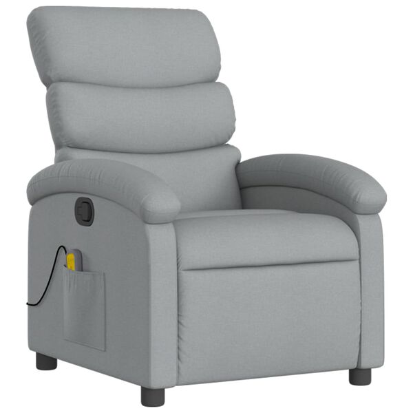 vidaXL Fauteuil de massage inclinable gris clair tissu