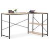vidaXL Bureau d'ordinateur Noir et ch&ecirc;ne 120 x 72 x 70 cm