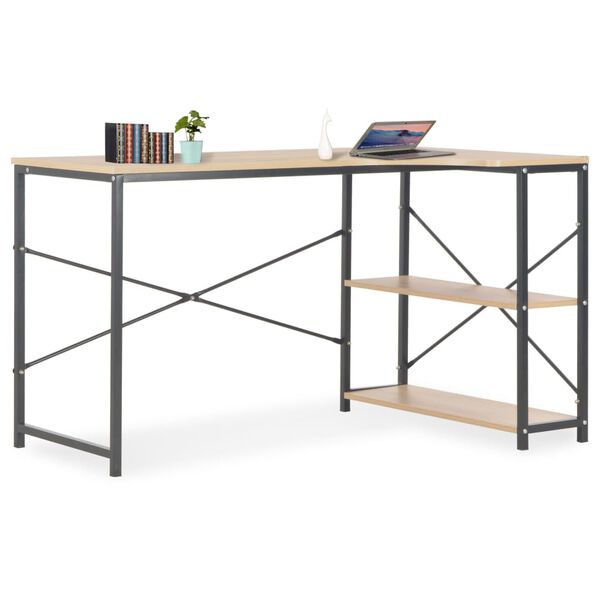 vidaXL Bureau d'ordinateur Noir et ch&ecirc;ne 120 x 72 x 70 cm