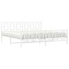 vidaXL Cadre de lit m&eacute;tal sans matelas et pied de lit blanc 193x203 cm