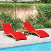 vidaXL Chaises longues avec coussins lot de 2 rouge bois massif acacia