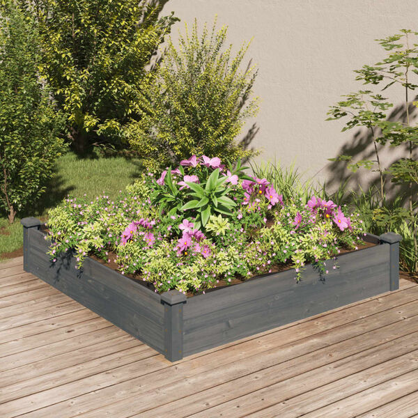 vidaXL Lit sur&eacute;lev&eacute; de jardin doublure 120x120x25 cm bois massif sapin
