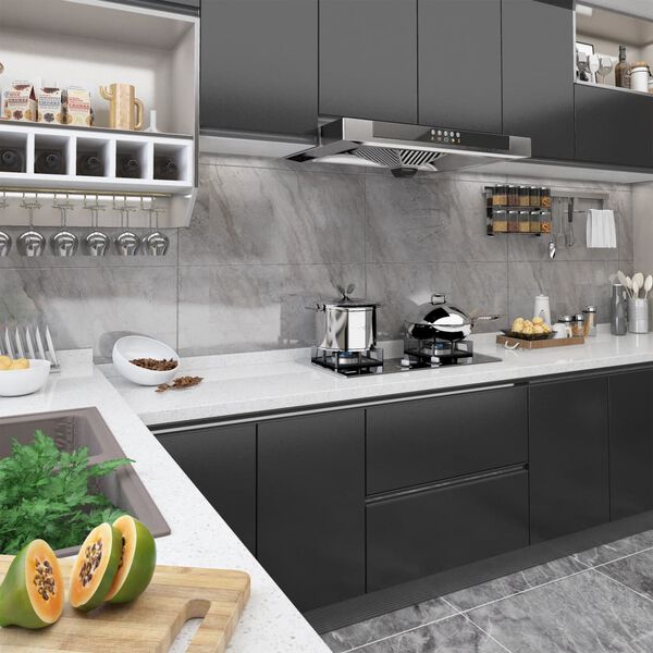 vidaXL Film autoadh&eacute;sif pour meubles Noir 500x90 cm PVC